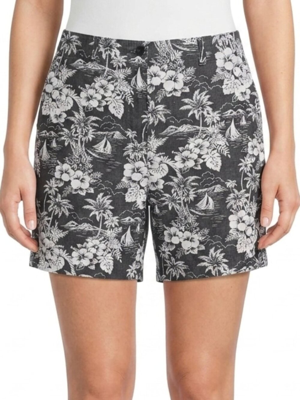 Jones New York Tropical Print Cotton Shorts- Sz. 8
